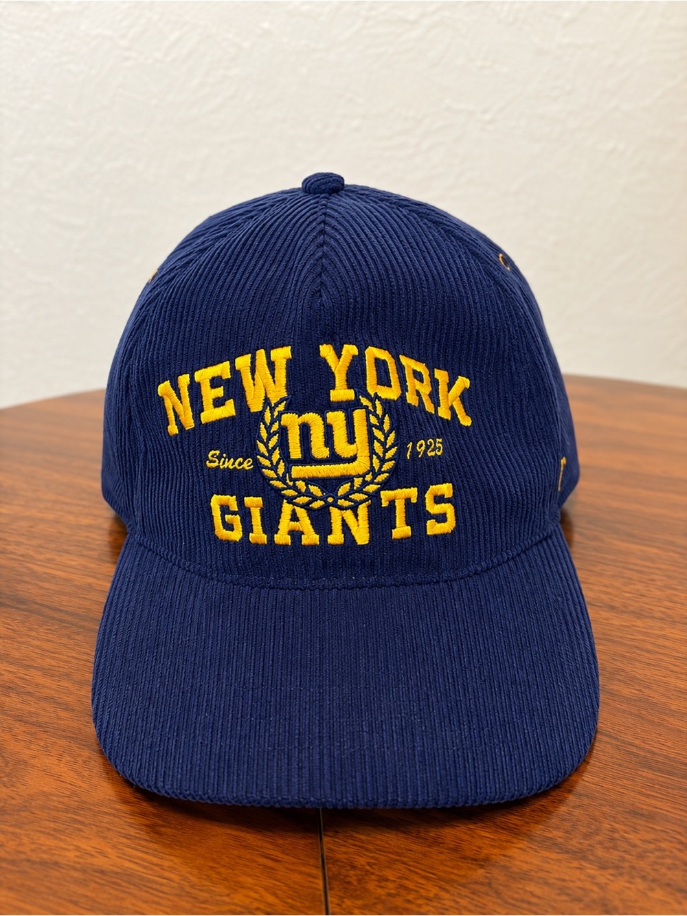 New York Giants ’47 Brand Corduroy Snapback Hat Blue Gold NFL OSFA